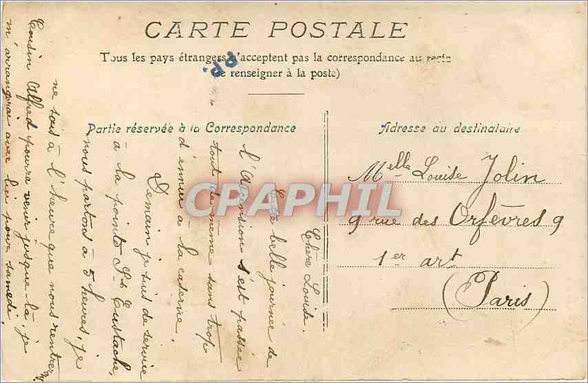 CPA La Fontaine  — Rückseite