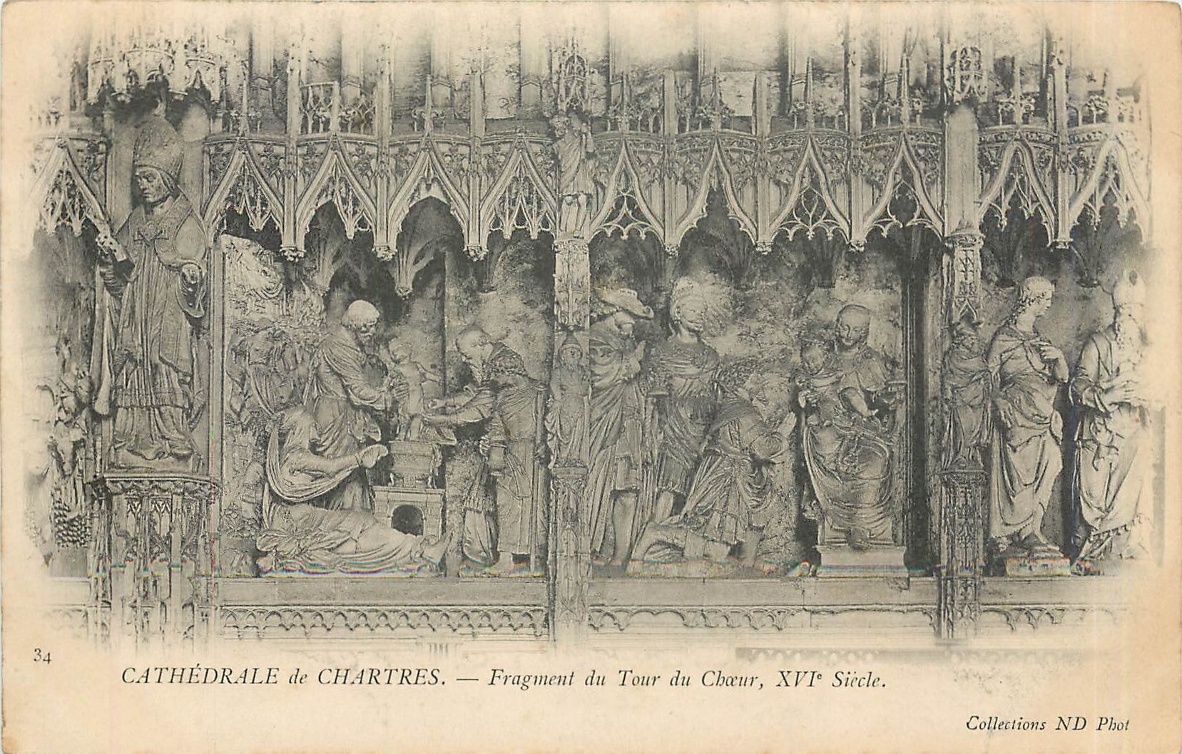 CPA Cathedrale de Chartres Fragment du Tour du Choeur 