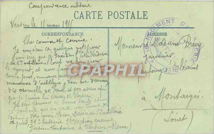 CPA Verdun Le Mess des Officiers  — Rückseite