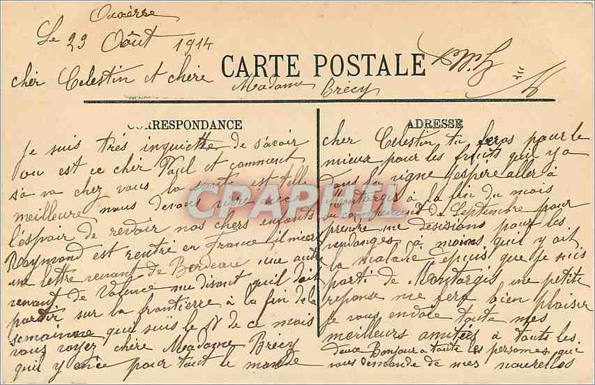 Auxerre — La Cathédrale vue du Belvédère Manificier — LL. — Verso