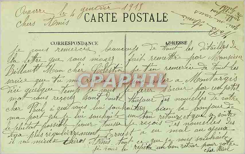 Auxerre — Vue générale prise du Clocher Saint-Germain — LL, n°10 — Rückseite
