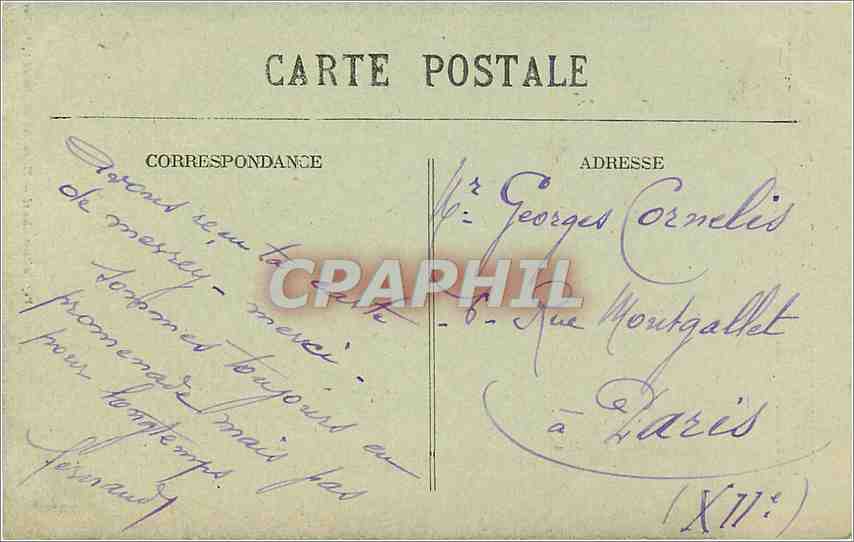 Puy-de-Dôme — Châtel-Guyon — Paysage pris des grands rochers de la Montagne « Le Chalussét », en bas, le Grand Hôtel du Parc — Verso