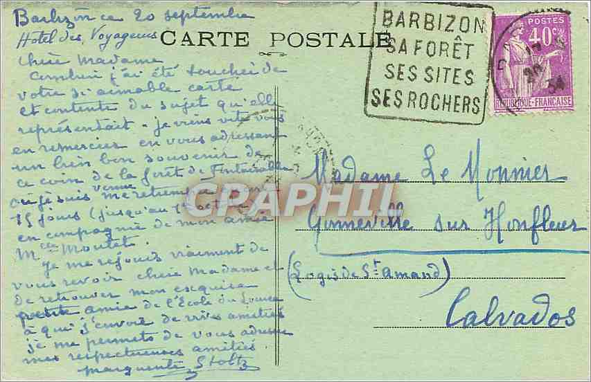 Forêt de Fontainebleau — Désert d'Apremont — éditeur non identifié, n° 388 — Reverso