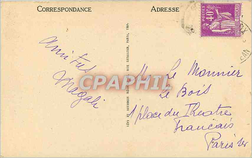 CPA Bordeaux Monument des Girondins par Dumilatre  — Verso