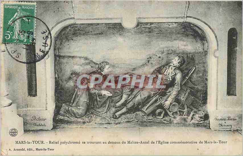 Mars-la-Tour — Relie polychromé sous le maître-autel de l'église commémorative — A. Arnould, édit. Mars-la-Tour