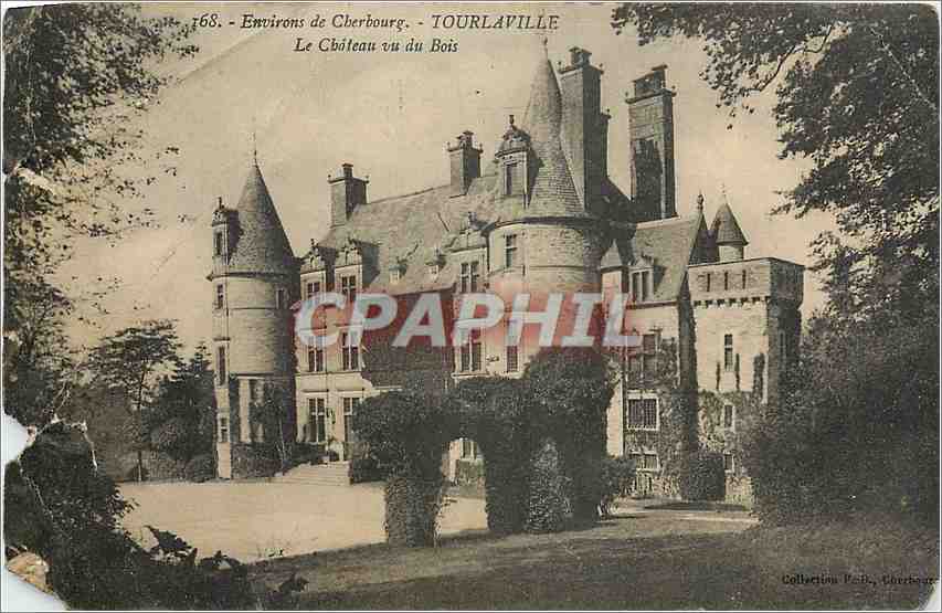CPA Environs de Cherbourg Tourlaville Le Chateau vu du Bois