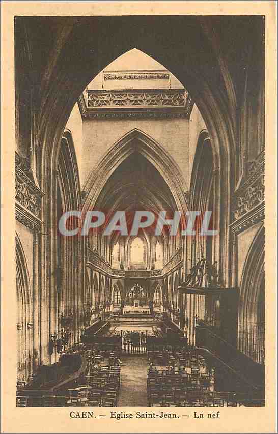 CPA Caen Eglise Saint Jean La nef 