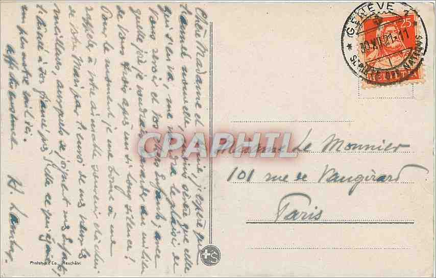 CPA Geneve Pont du Mont Blanc  — Verso