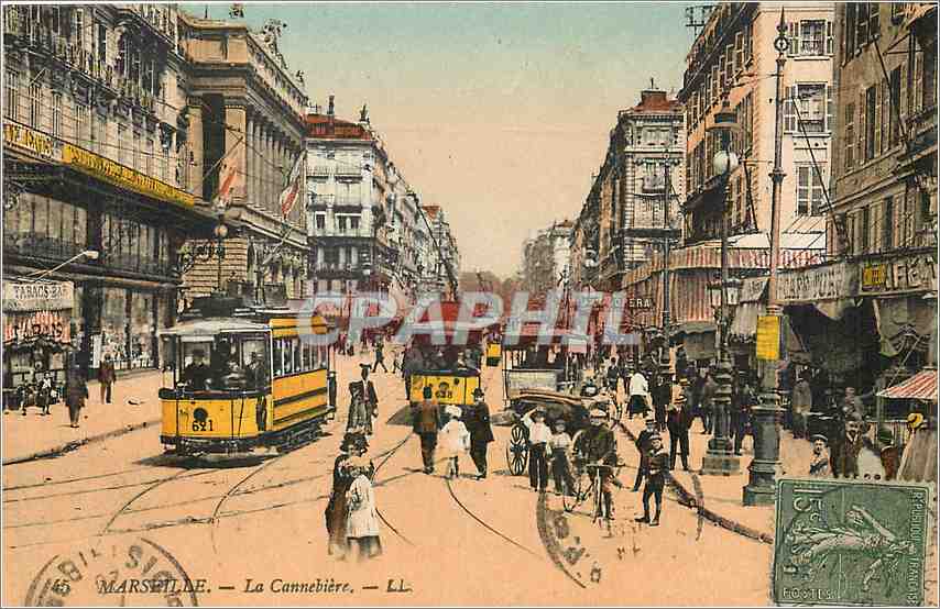 CPA Marseille La Cannebiere Tramway