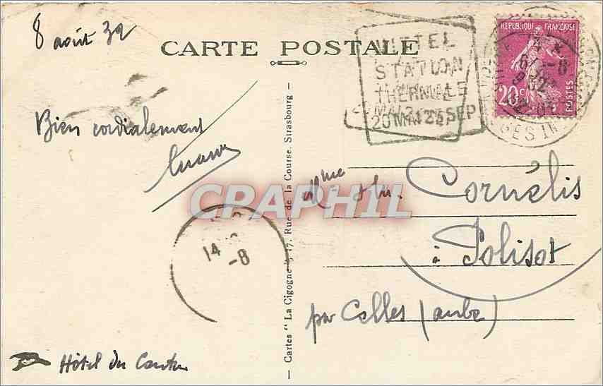 CPA Vittel Les Galeries  — Rückseite