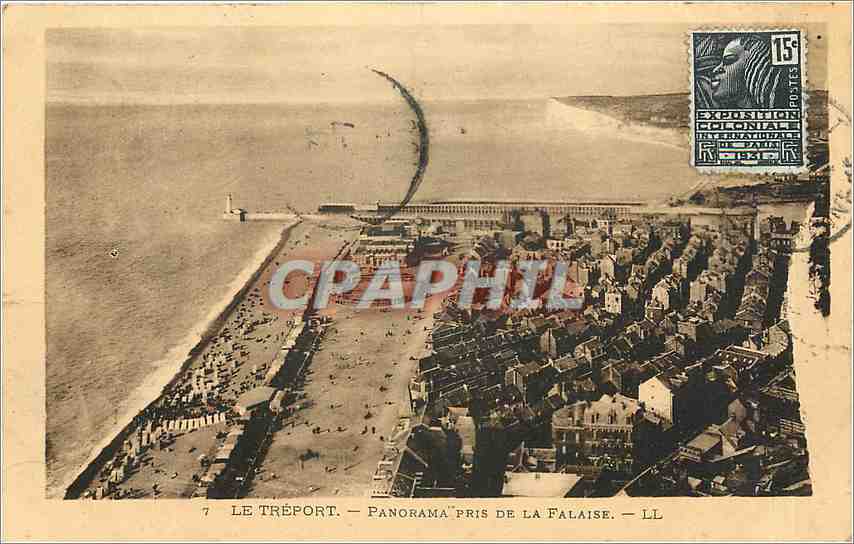 CPA Le Treport Panorama pris de la Falaise 