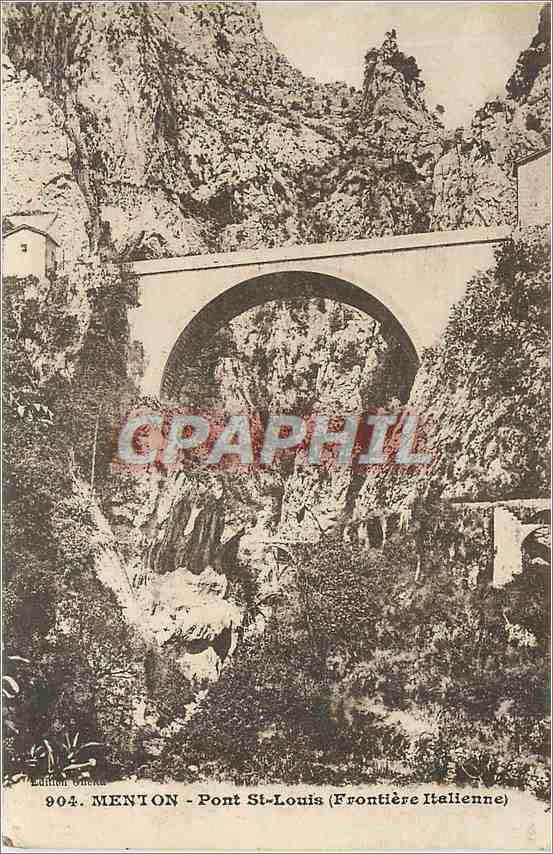 CPA Menton Pont St Louis Frontiere Italienne 