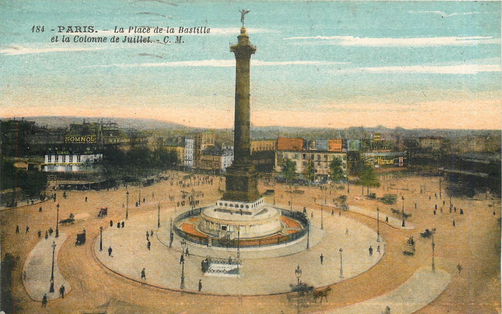 CPA Paris La Place de la Bastille et la Colonne de Juillet 