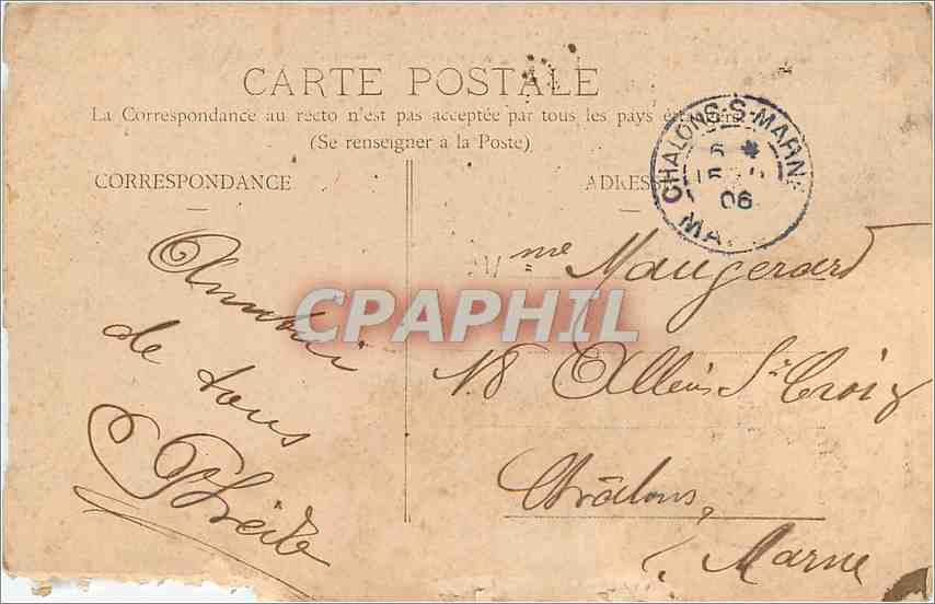 CPA Matougues Marne L'Eglise et le Pont  — Back