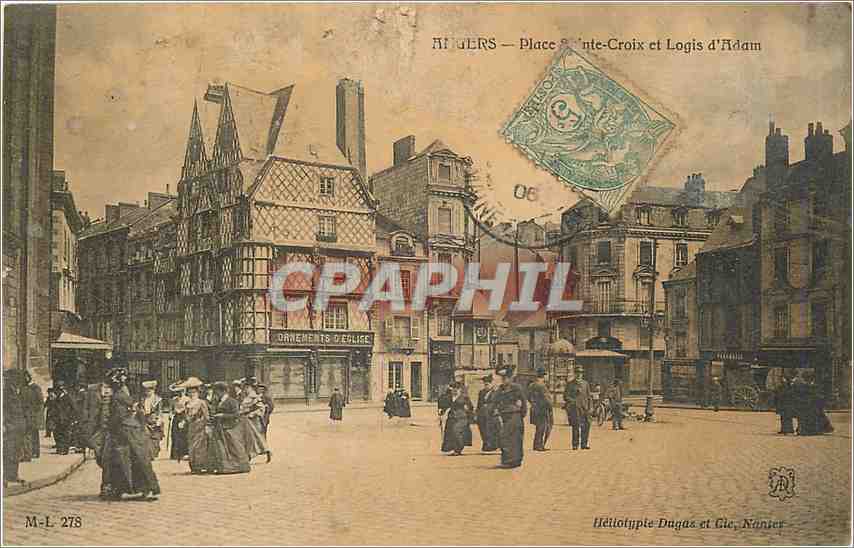 CPA Angers Place Sainte Croix et Logis d'Adam 