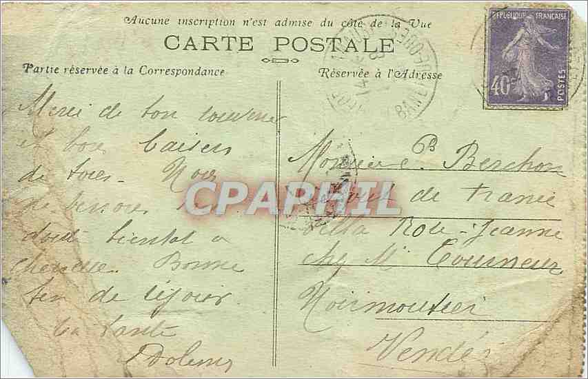 CPA Environs de Cherbourg Urville Landemer  — Rückseite