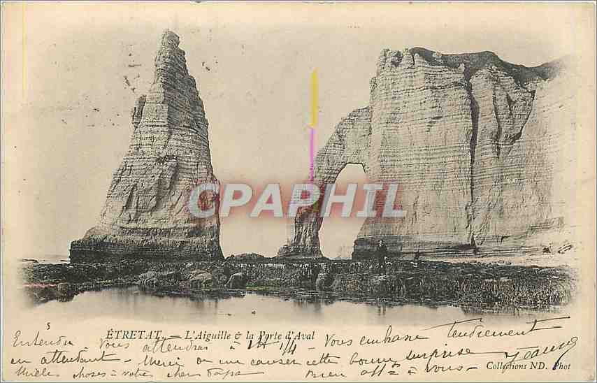CPA Etretat L'Aiguille la Porte d'Aval 