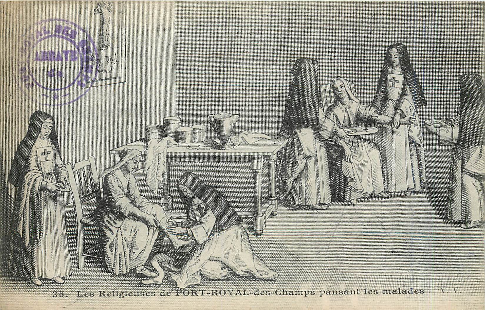 CPA Les Religieuses de Port Royal des Champs pansant les malades 