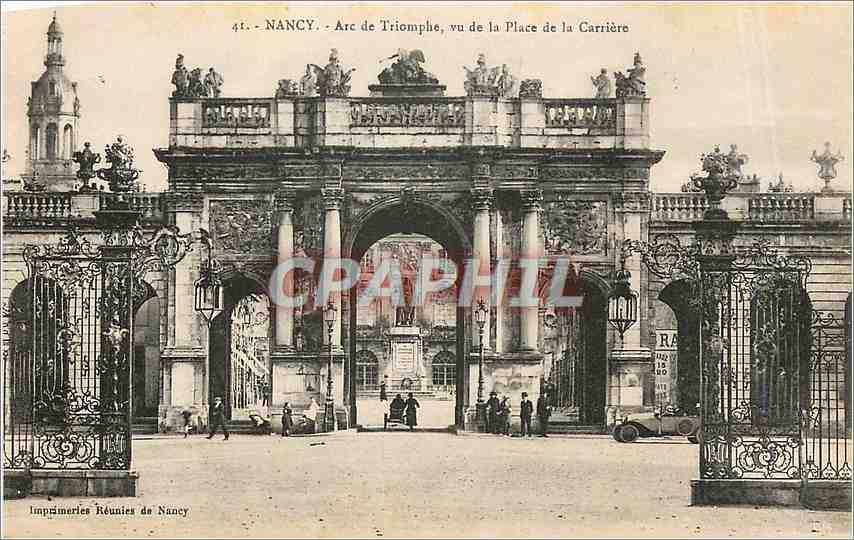 CPA Nancy Arc de Triomphe vu de la Place de la Cariere 