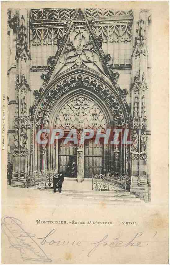 CPA Montdidier Eglise St Sepulcre Portail 