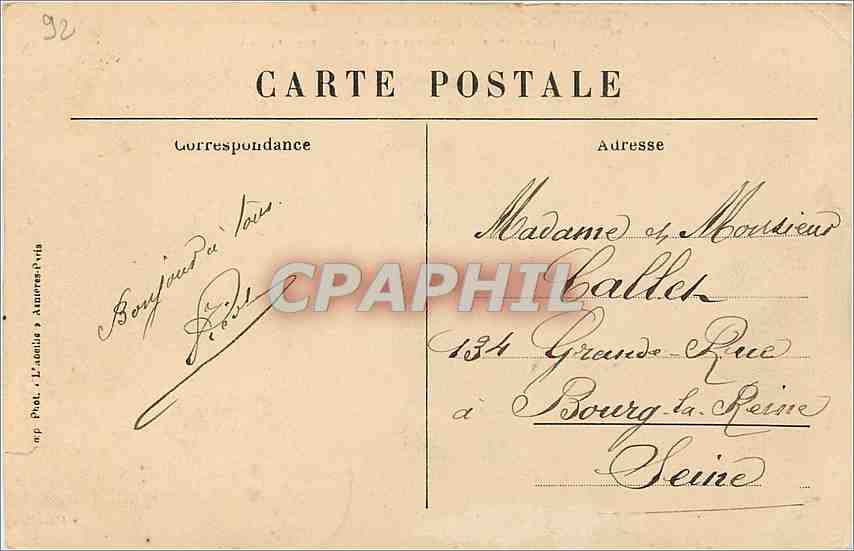 CPA Rueil Chateau de la Malmaison Ancienne Residene de l'Empereur  — Rückseite