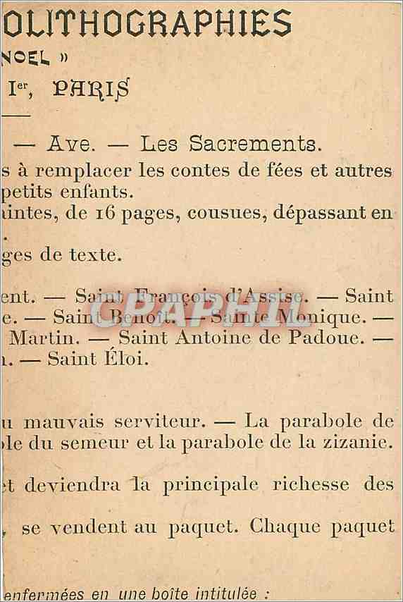 Image La Salutation Angelique  — Rückseite