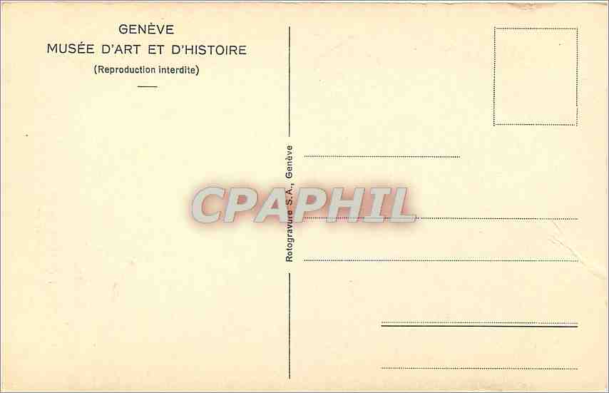 CPA Musee d'Art d'Histoire Geneve Conrad Witz  — Rückseite