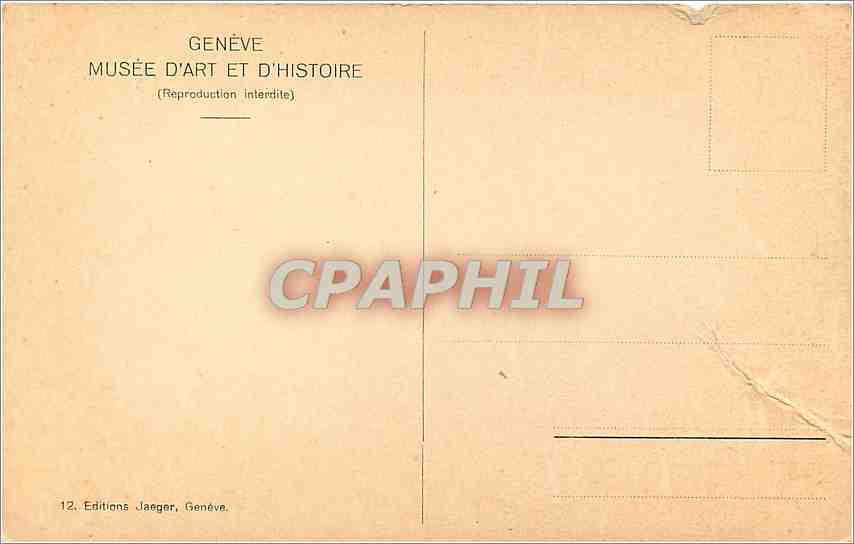 CPA Musee d'Art d'Histoire Geneve Conrad Witz  — Verso