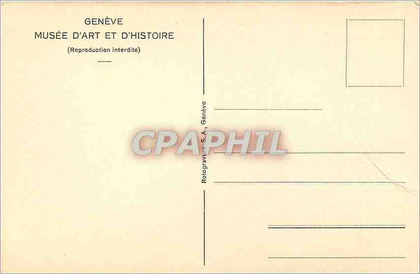 CPA Musee d'Art d'Histoire Geneve Conrad Witz  — Back
