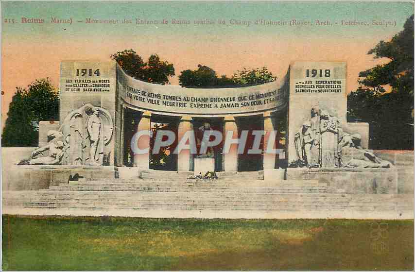 CPA Reims Marne Monument les Enfants de Reims 