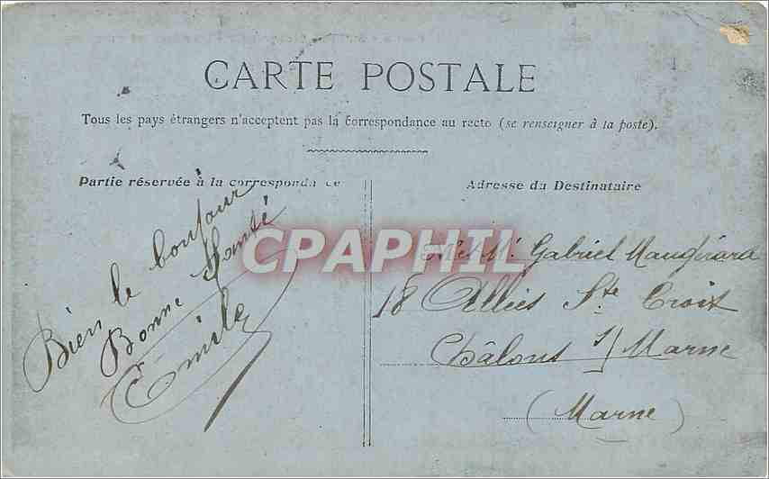 CPA Paris Buttes Chaumont Le Pont de Briques  — Rückseite