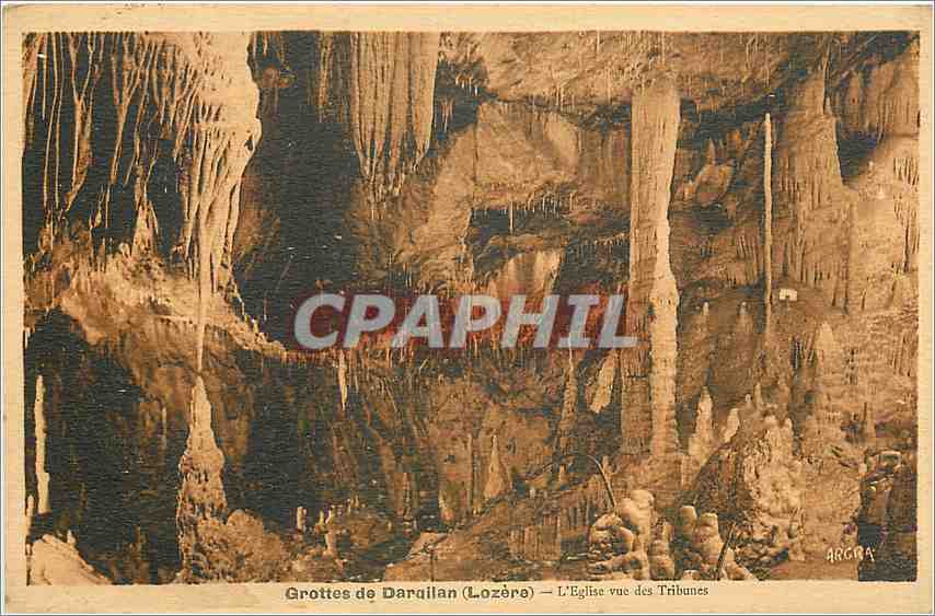 CPA Grottes de Darqilan Lozere L'Eglise vue des Tribunes 