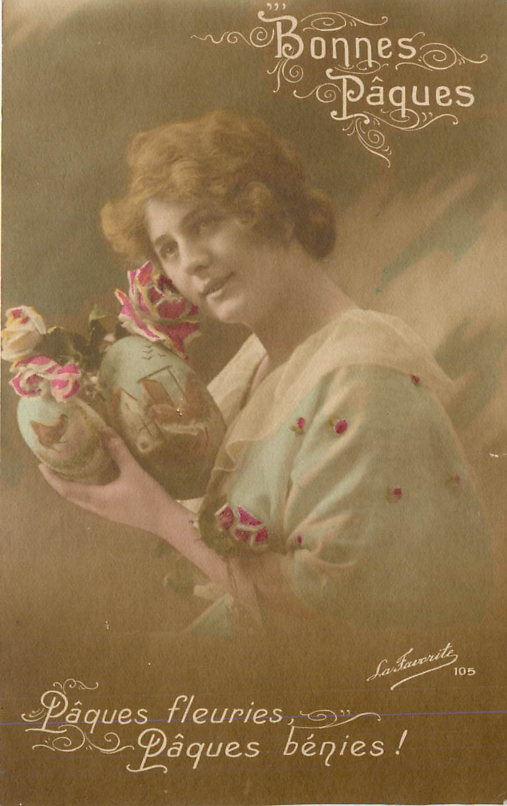 CPA Bonne Paques Femme