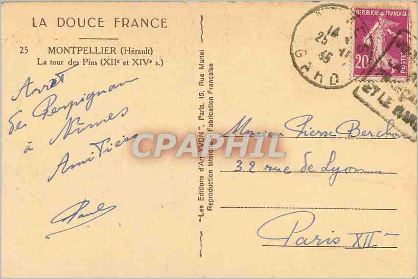 La tour des Pins — XIIe et XIVe siècles — Les Éditions d'Art YVON, Paris — Back