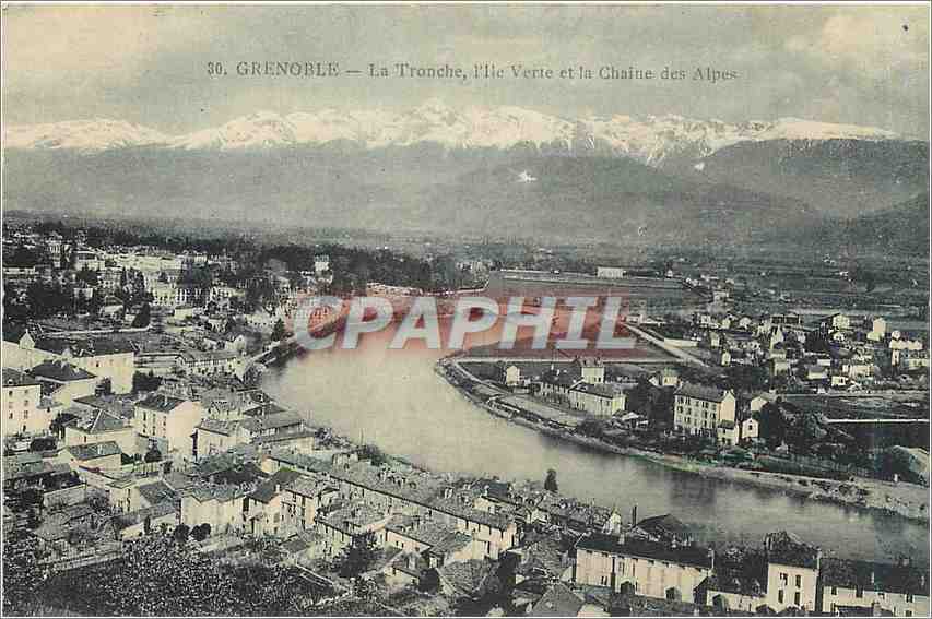 CPA Grenoble La Tronche l'Ile Verte et la Chaine des Alpes 