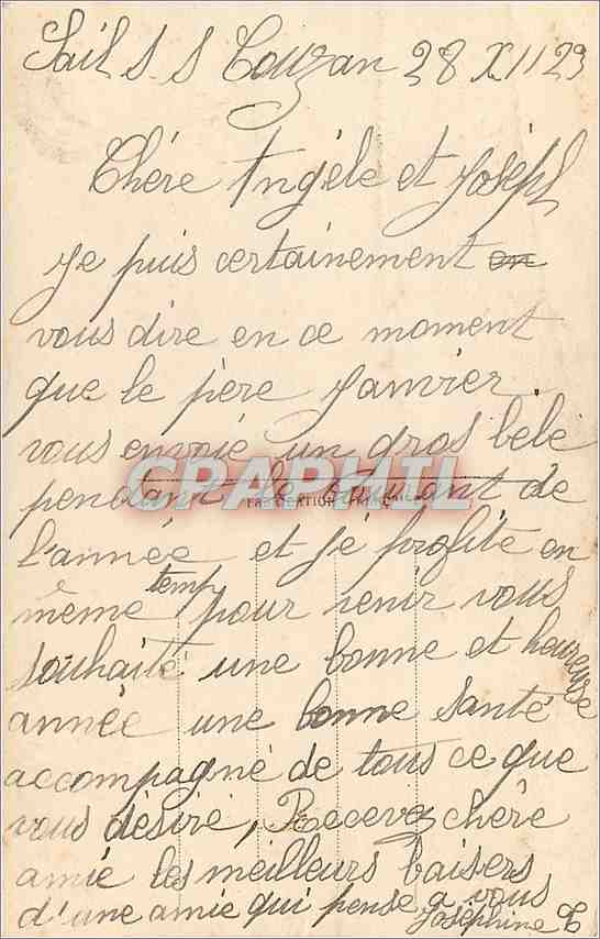 CPA Bonne Annee Femme — Rückseite