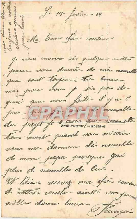 CPA Fleurs — Verso
