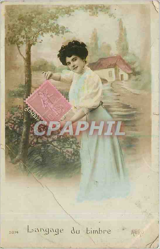 CPA Langage du timbre 