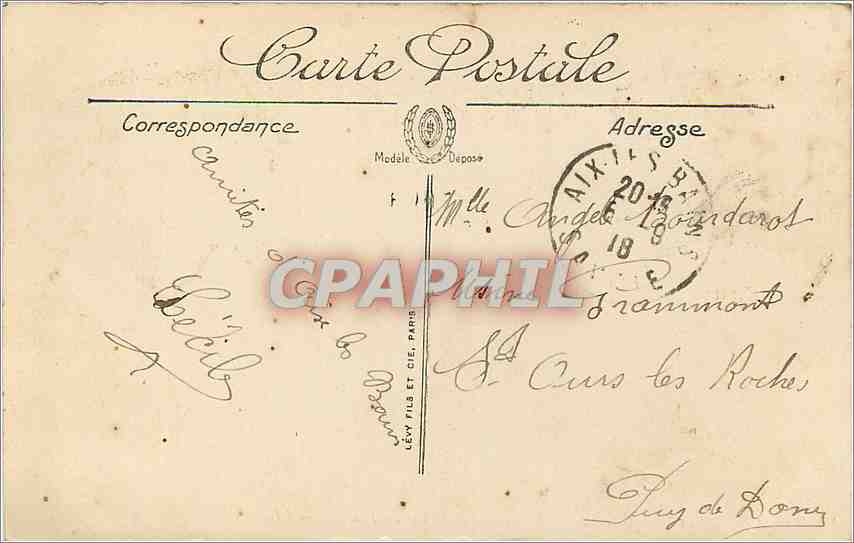 CPA Aix les Bains Vue generale et le Lac du Bourg  — Verso