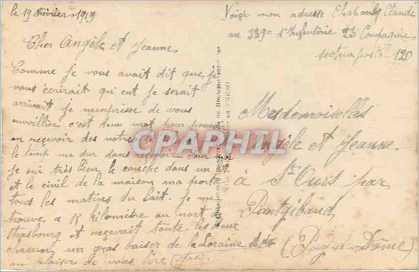 CPA L'Aimant d'Amour Fer a cheval Militaria — Rückseite