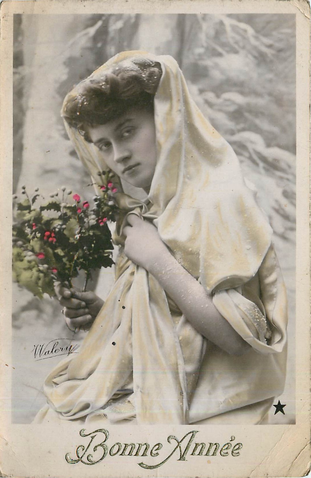 Young Woman with Scarf — Happy New Year — Walery