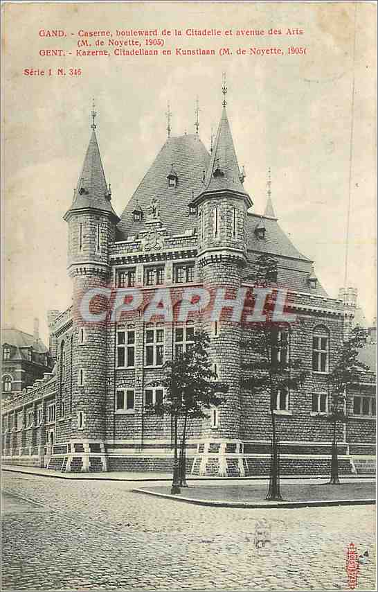 CPA Gand Caserne boulevard de la Citadelle et avenue des Arts 