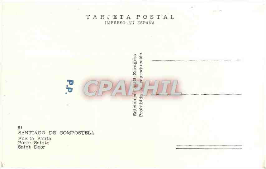 CPA Santiago de Compostela Porte Sainte  — Back
