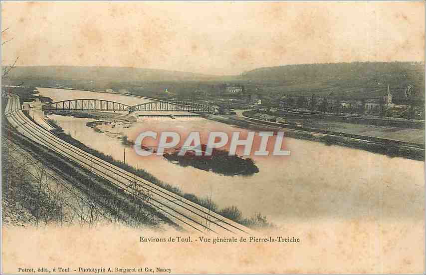 Environs de Toul - Vue générale de Pierre-la-Treiche — Poirot, édit., à Toul - Phototypie A. Bergeret et Cie, Nancy