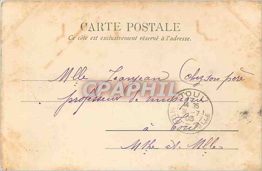CPA Trouville Les Jetees Bateau Phare — Rückseite
