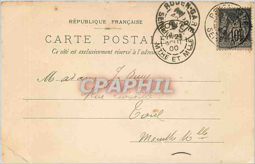 CPA Rouen Pont Boieldieu  — Rückseite