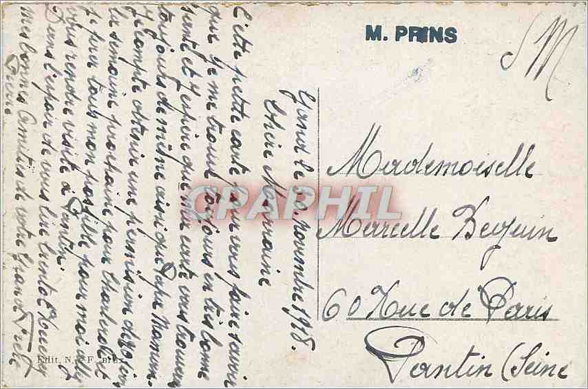 CPA Gand Le Palais de Justice  — Rückseite