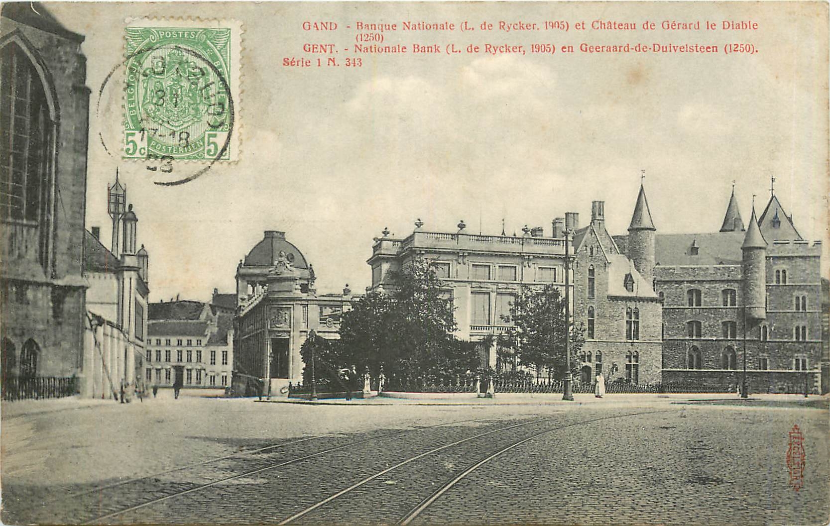 CPA Gand Banque Nationale et Chateau de Gerard le Diable 