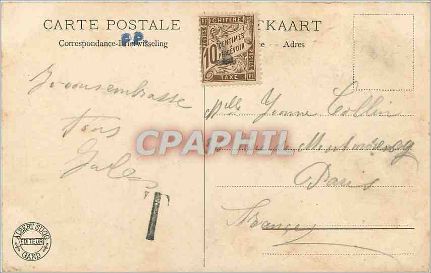 CPA Gand Banque Nationale et Chateau de Gerard le Diable  — Rückseite
