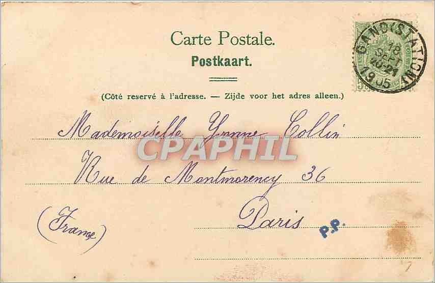 CPA Gand Facade du Palais donnant sur le Quai des Chaudronniers  — Rückseite